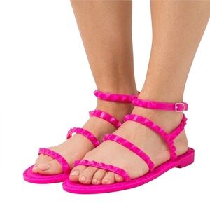 Steve Madden Fuchsia Travel Studded Jelly Sandals